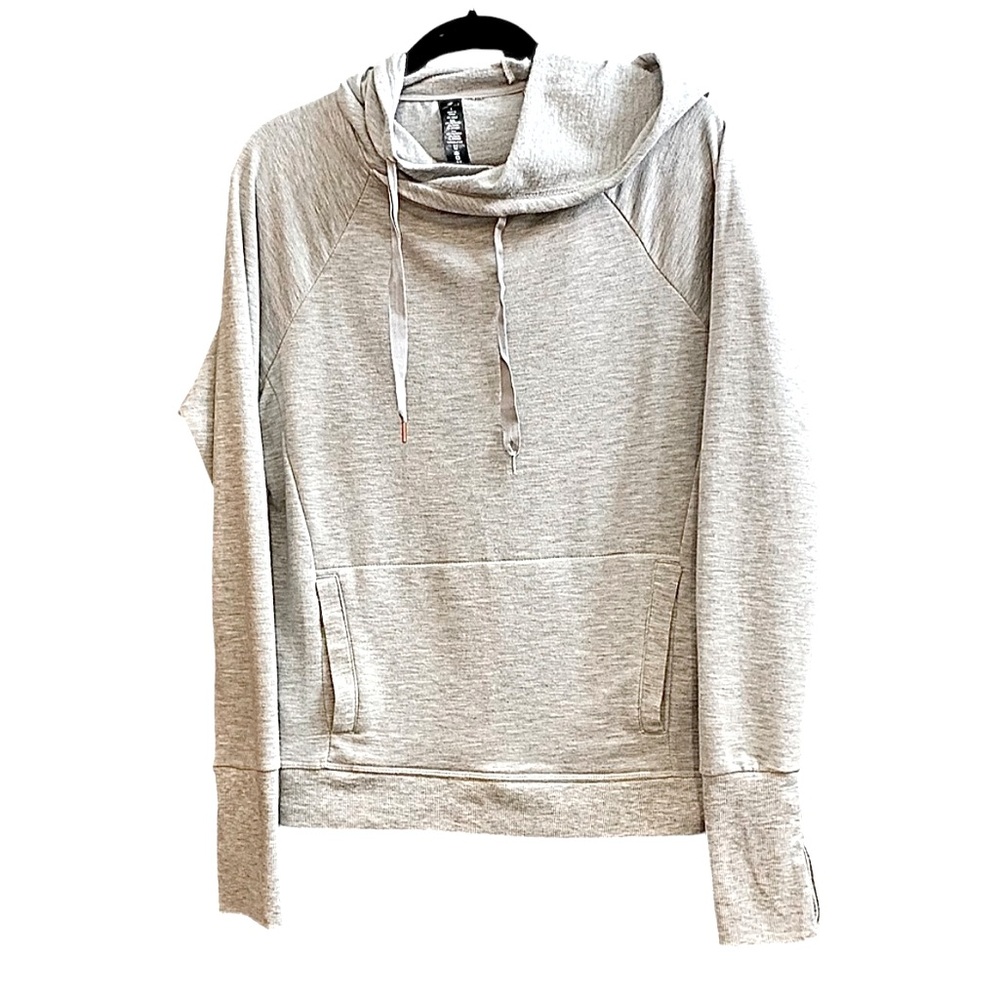 Yogalicious grey pullover hoodie sweatshirt